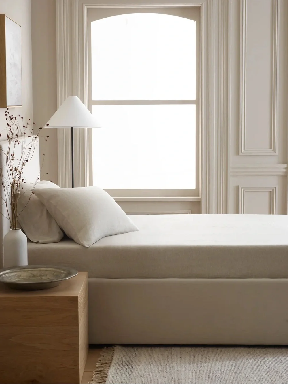 New Quince European Linen Fitted Sheet Set Queen - Natural Chambray $124